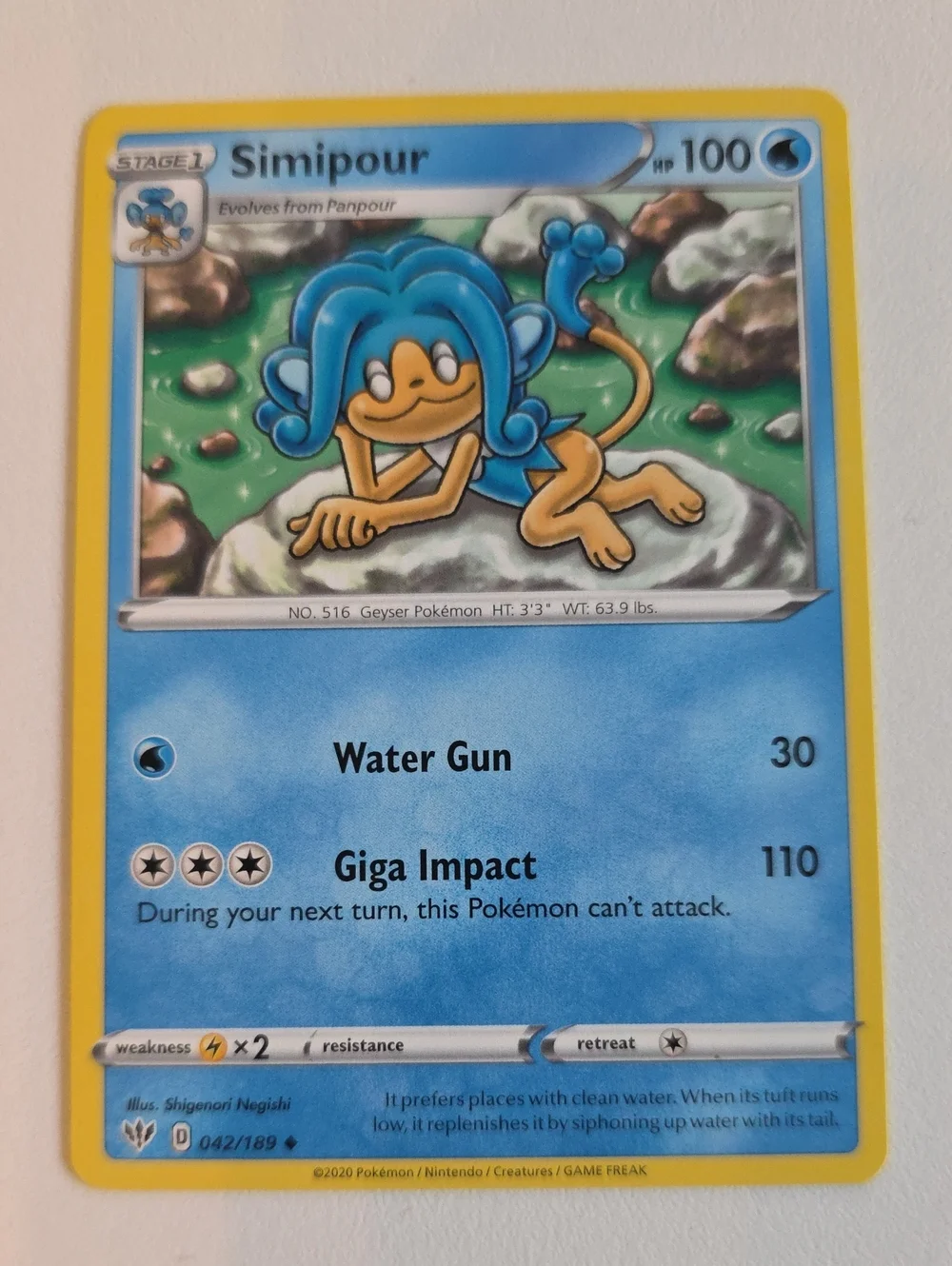 Pokemon Panpour And Simipour Cards